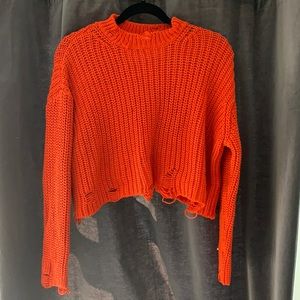 Cropped ripped Zara sweater
